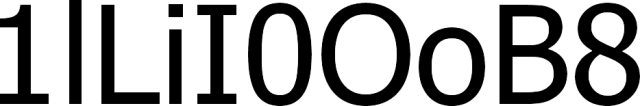 "1lLiI0OoB8" printed in Tahoma font.