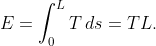 E = \int_0^L T \, ds = T L.