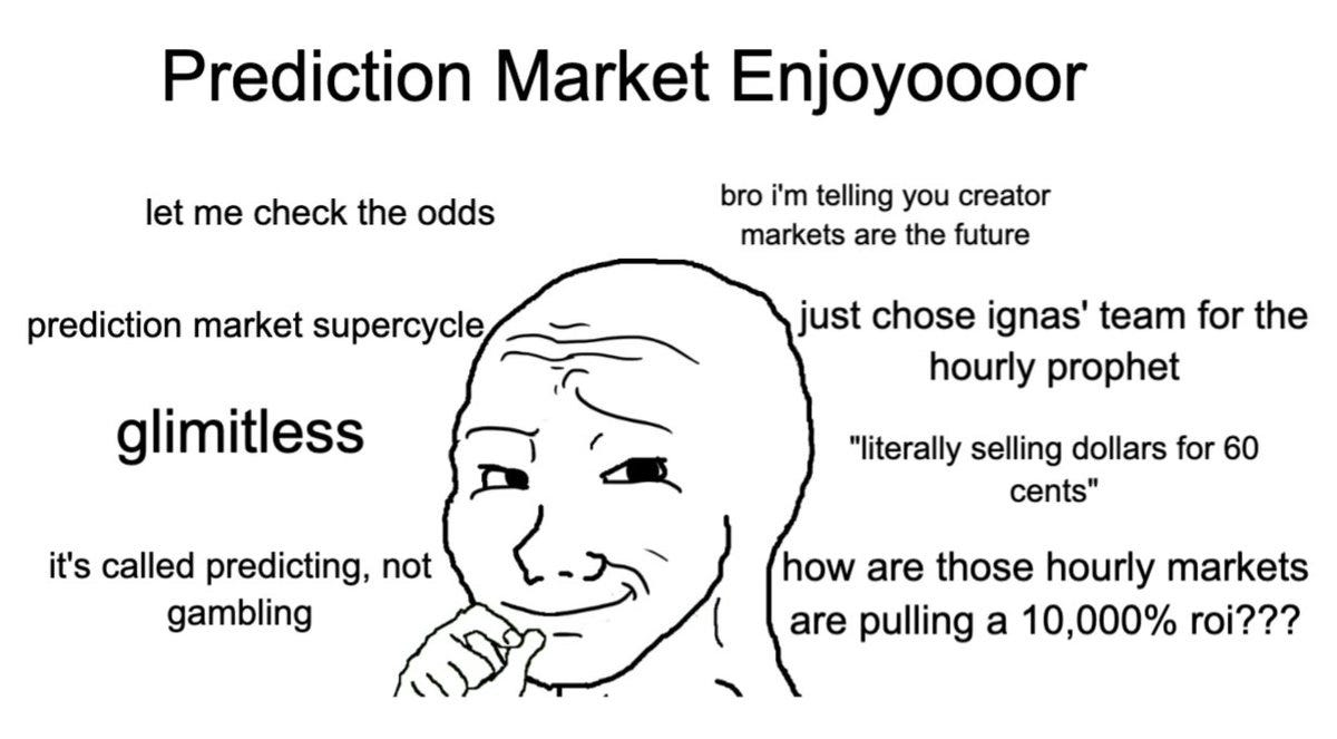 Memecoins showed us one thing: Attention is money. But memes don't resolve... they just pump, dump, or fade. Fun for a while… until it isn't. Prediction markets are the next step. Instead Memecoins showed us one thing: Attention is money. But memes don't resolve... they just pump, dump, or fade. Fun for a while… until it isn't. Prediction markets are the next step. Instead