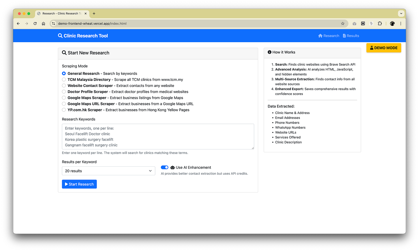 使用 Vibe Coding 來製作的抓取資料應用程式