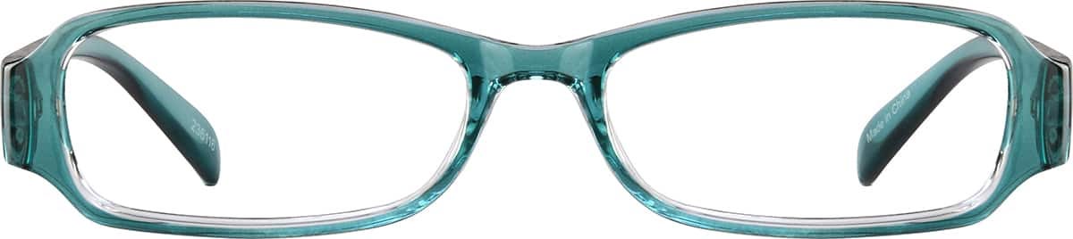 Front view of Rectangle Glasses 236116 in Blue