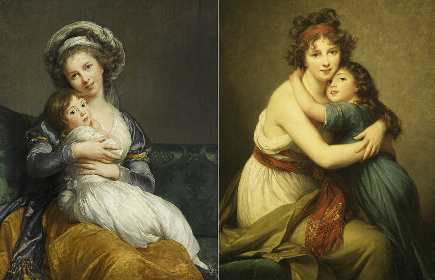 Vigée Lebrun self portraits with her daughter Julie Louvre museum Vigée Lebrun self portraits with her daughter Julie Louvre museum