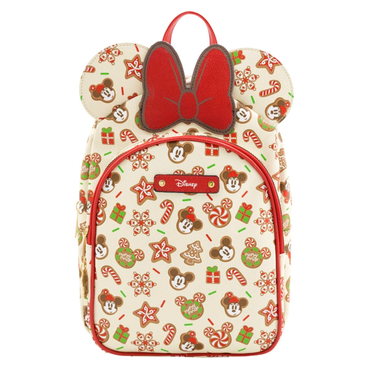 Aldi's Disney holiday Candy Cane Minnie mini backpack, $14.99. Image: Aldi