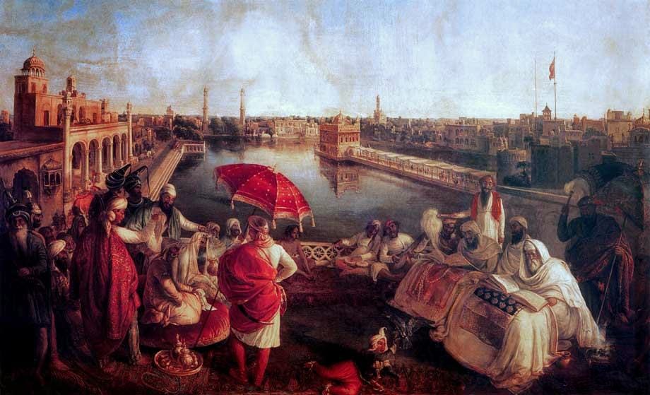 File:Ranjit Singh at Harmandir Sahib - August Schoefft - Vienna 1850 -  Princess Bamba Collection - Lahore Fort.jpg - Wikipedia