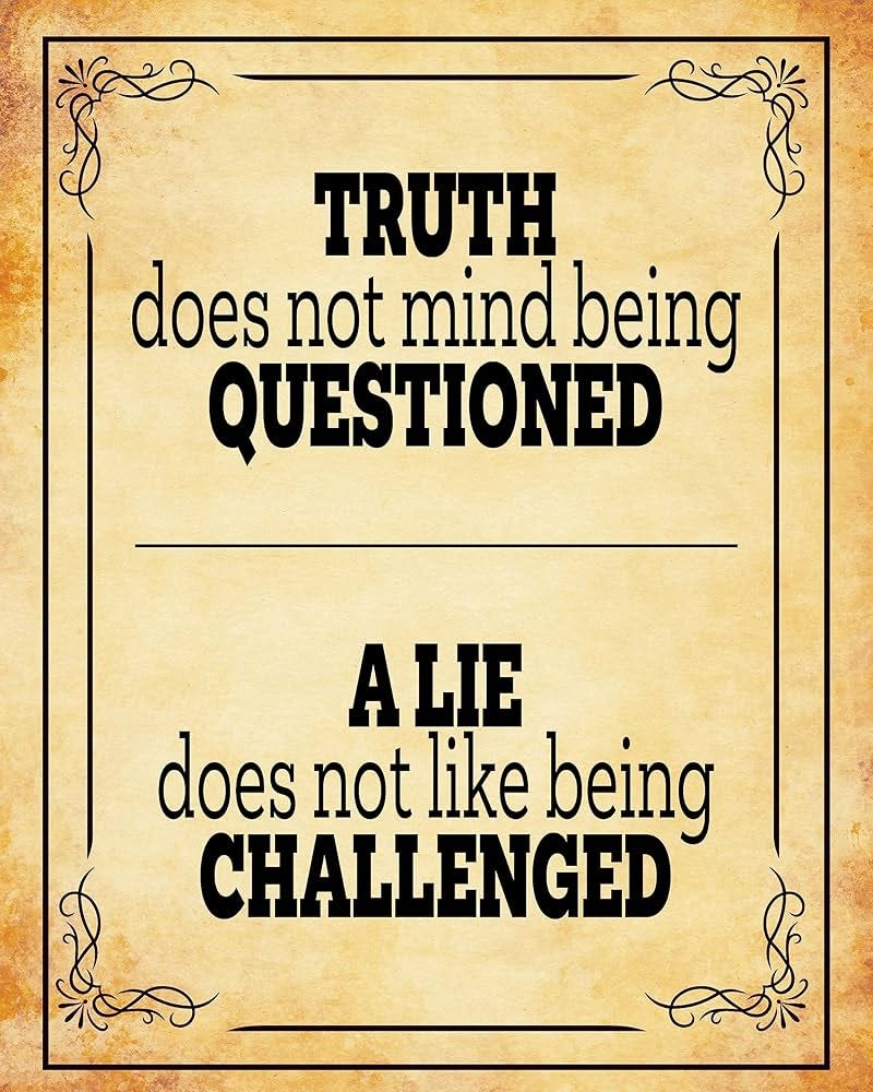 Amazon.com: AMERICAN LUXURY GIFTS Truth Does Not Mind Being Questioned - Rustic Political Wall Art for Home Office - 8x10 Unframed Print : Home & Kitchen Amazon.com: AMERICAN LUXURY GIFTS Truth Does Not Mind Being Questioned - Rustic Political Wall Art for Home Office - 8x10 Unframed Print : Home & Kitchen