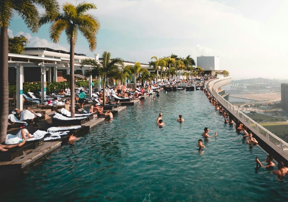 Rooftop pool at the Marina Bay Sands Hotel Singapore Rooftop pool at the Marina Bay Sands Hotel Singapore