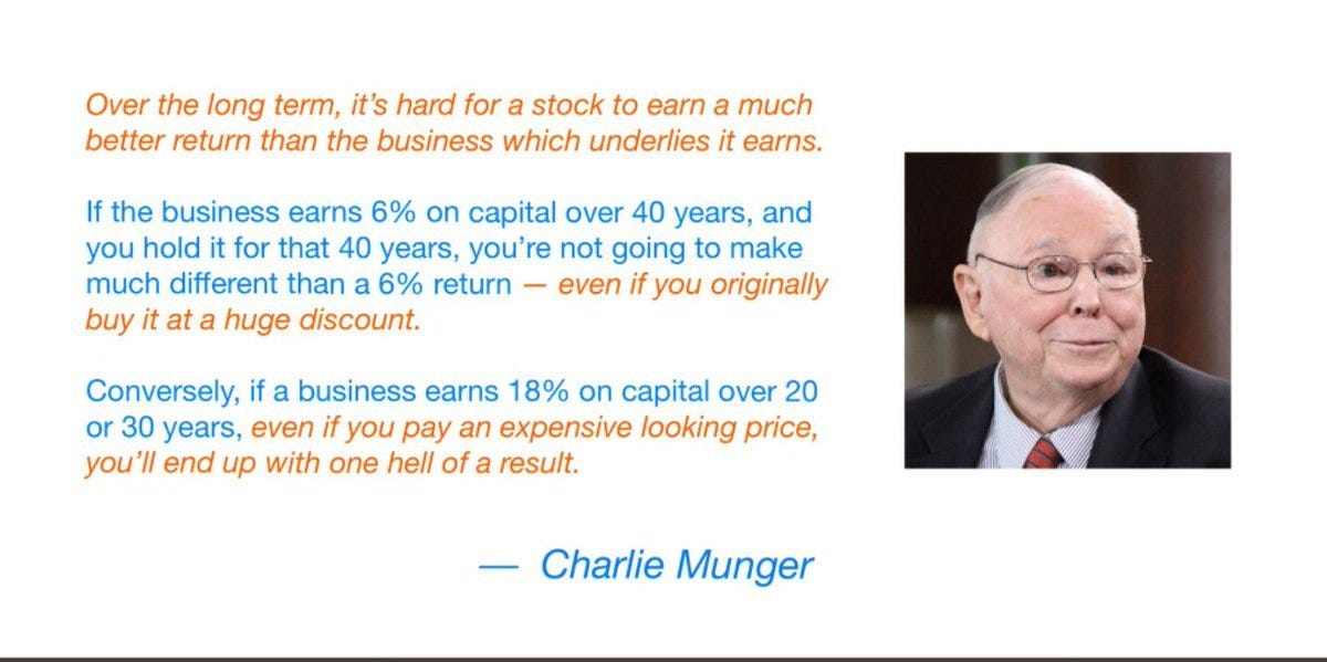 Compounding Quality on X: "Charlie Munger on the importance of the ROIC:" /  X