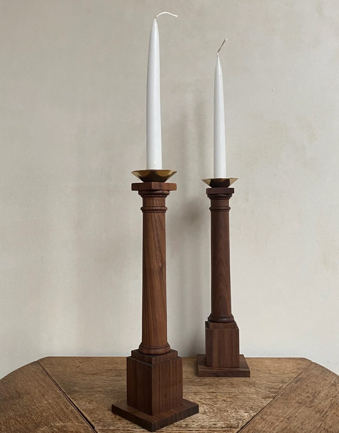 Berdoulat, Walnut Tuscan Candlestick