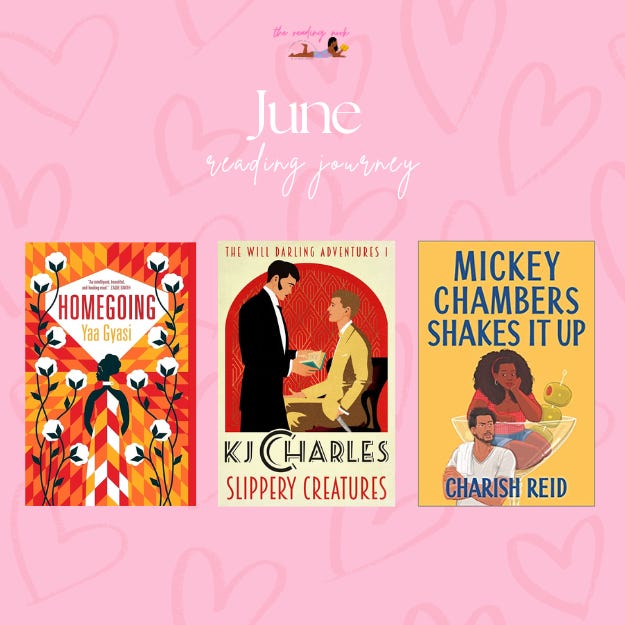Author's June reading journey books