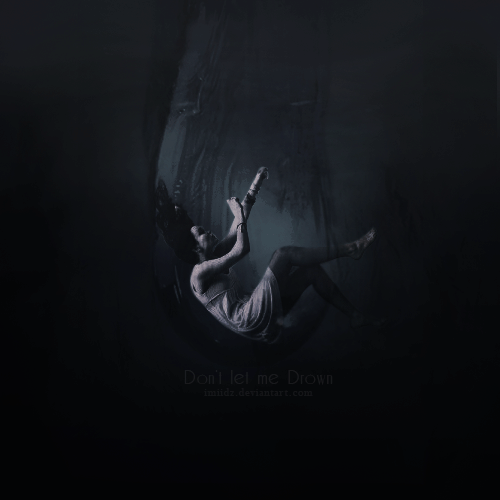 Drowning Art Black And White