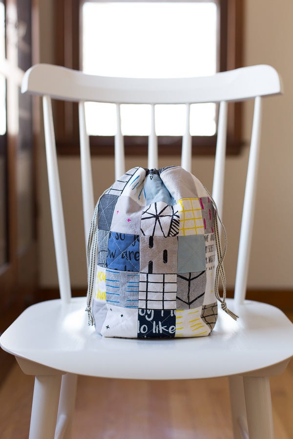 Patchwork Drawstring Bag - Noodlehead Patchwork Drawstring Bag - Noodlehead