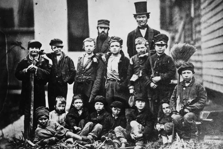D.L. Moody with a group of orphans.