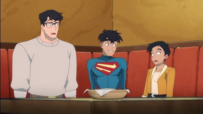 My adventures with Superman: Clark and Lois meet their son Jon Kent aka Superboy. My adventures with Superman: Clark and Lois meet their son Jon Kent aka Superboy.