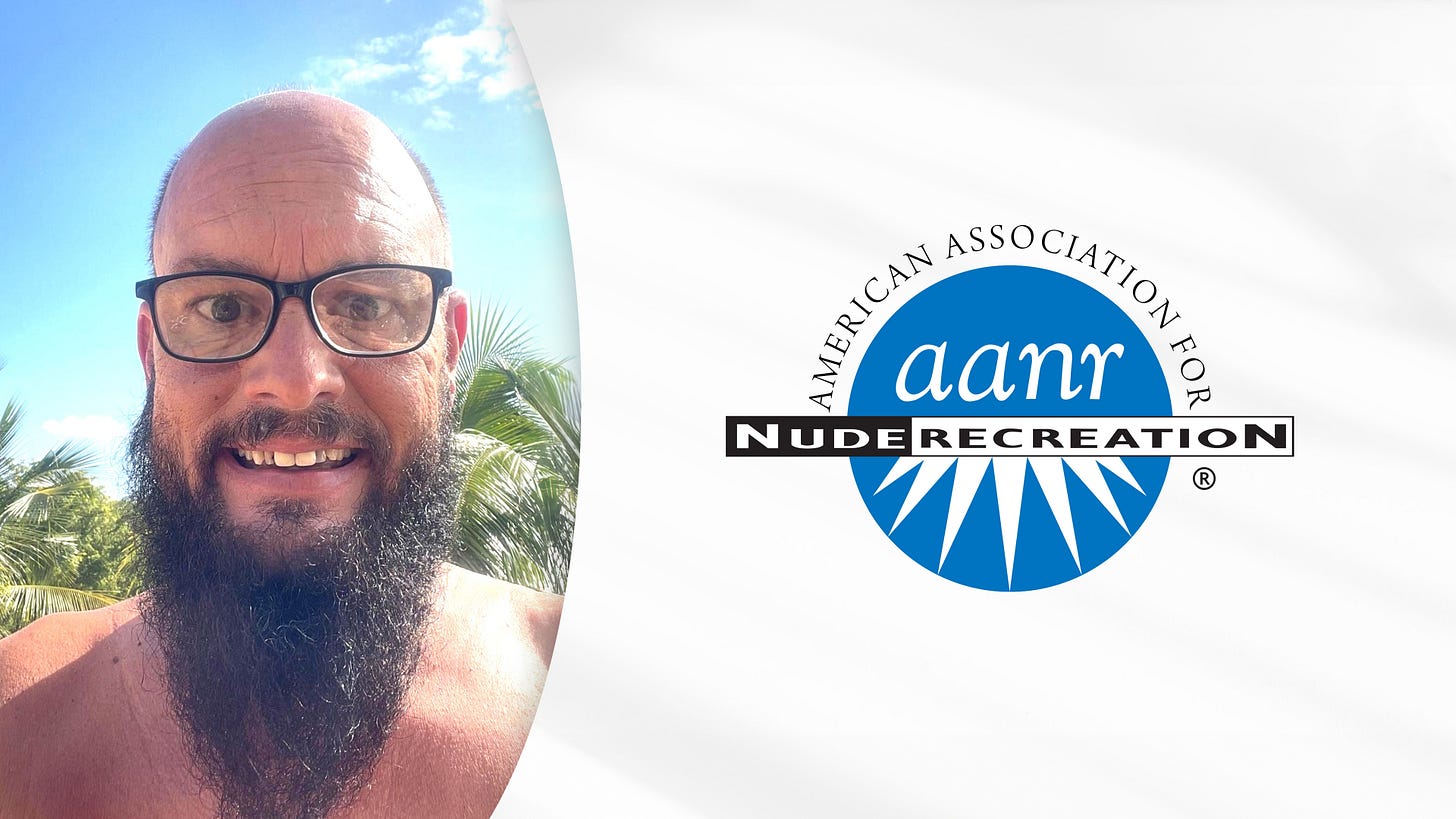 Joe Rives, candidate for AANR president, smiling outdoors with palm trees visible in the background. The AANR logo appears to the right.