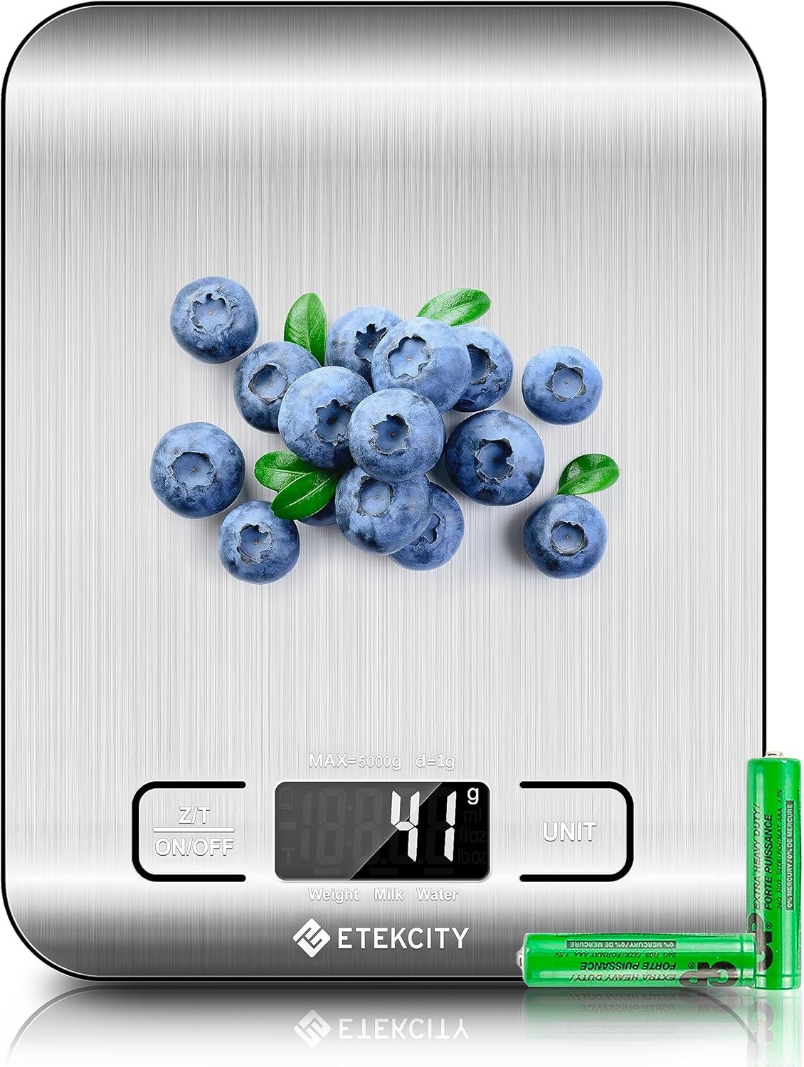Etekcity Food Kitchen Scale with blueberries on top Etekcity Food Kitchen Scale with blueberries on top
