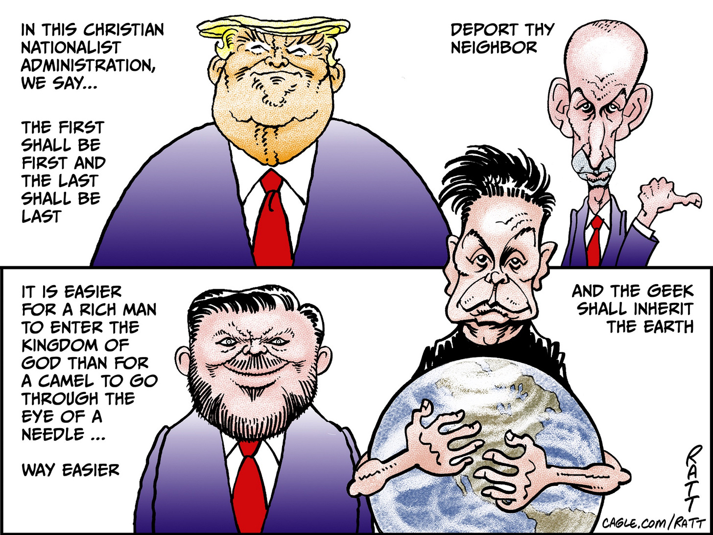 Ratt on X: "Christian Nationalism in Power. Cartoon in @crooksandliars.  #EditorialCartoon, #PoliticalCartoon, #ChristianNationalism,  #EvangelicalExtremism, #MAGA. https://t.co/4thrj8p5p4" / X