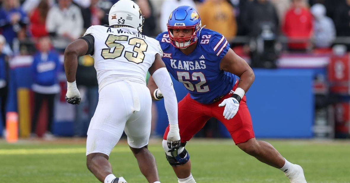 Kansas OT Logan Brown declares for the 2025 NFL Draft