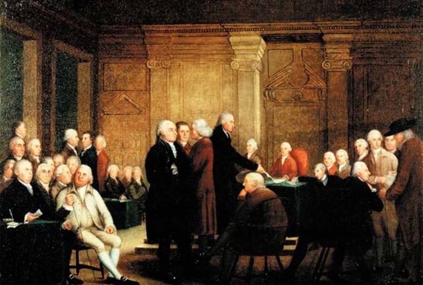declaration of independence being signed