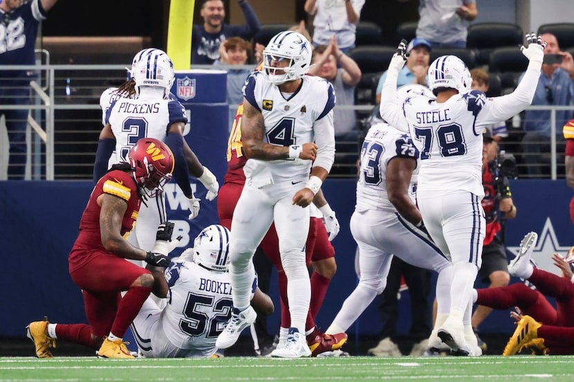 Five takeaways from Cowboys-Commanders: Dallas' thrill ride continues with  offensive show