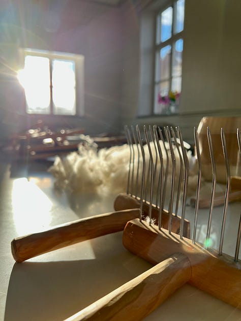 Images of spinning and wool