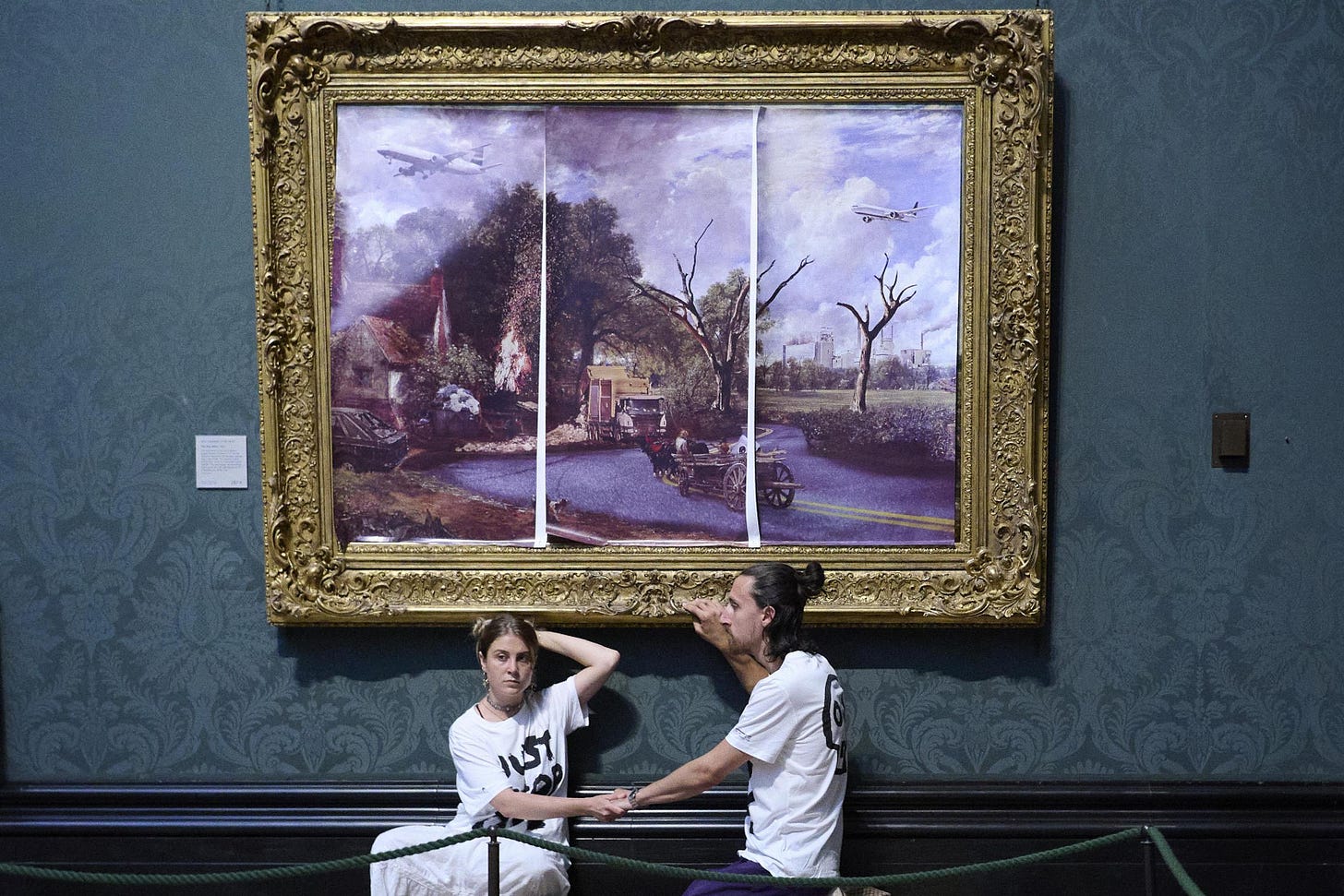 Just Stop Oil protesters glue themselves to Constable's Hay Wain at  National Gallery | News | The Times