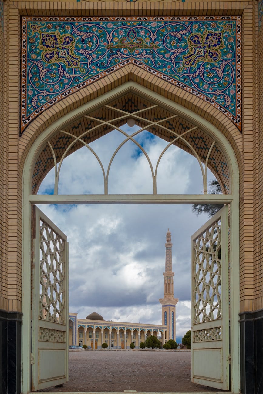 ornamented gate of sheikh zayed grand mosque in abu dhabi