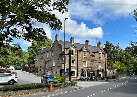Three photos. 1 il Lupo Restaurant, Baslow 2 Baslow Pottery 3 The Wheatsheaf, Baslow Images: Roland’s Travels.