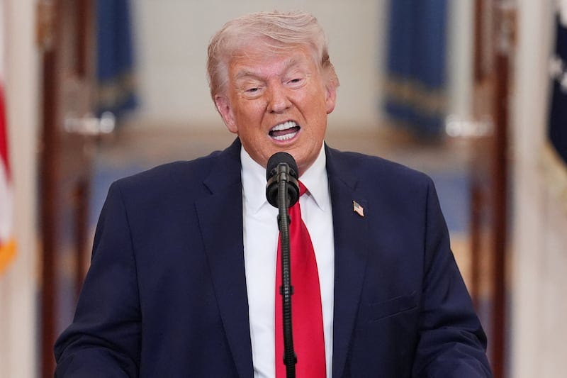 U.S. President Donald Trump delivers an address to the nation about the Iran war at the White House in Washington, D.C., U.S. April 1, 2026. U.S. President Donald Trump delivers an address to the nation about the Iran war at the White House in Washington, D.C., U.S. April 1, 2026.