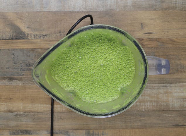 pureed soup mixture in the blender pureed soup mixture in the blender