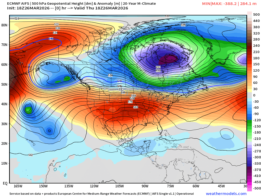 March 26, 2026 Thursday Weather Update - by Dr. Ryan Maue