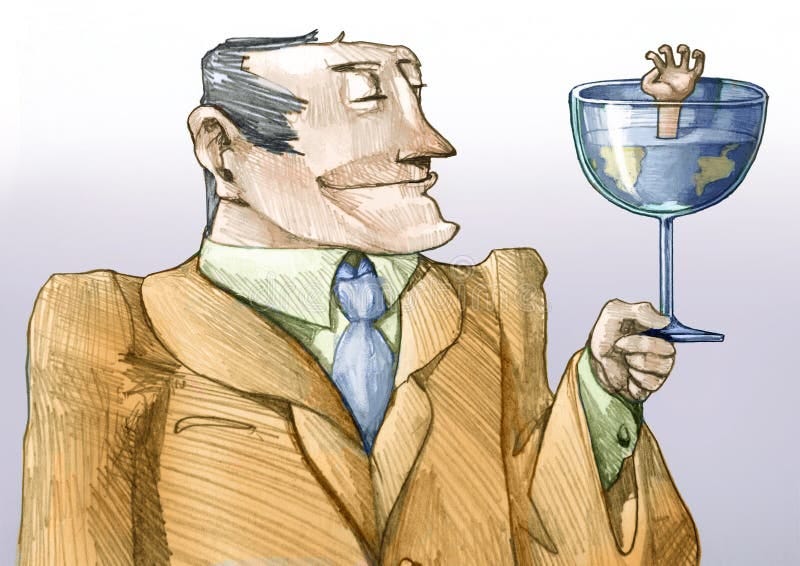 Master of the World a Powerful Greedy Man Stock Illustration - Illustration  of hand, cartoon: 153544584
