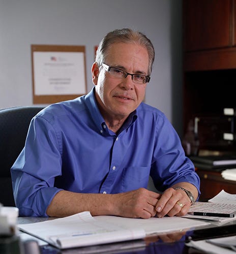 Senator Mike Braun at his desk