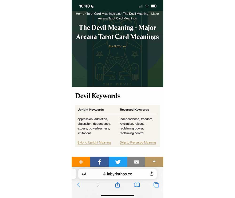 The Devil Card Labyrinthos
