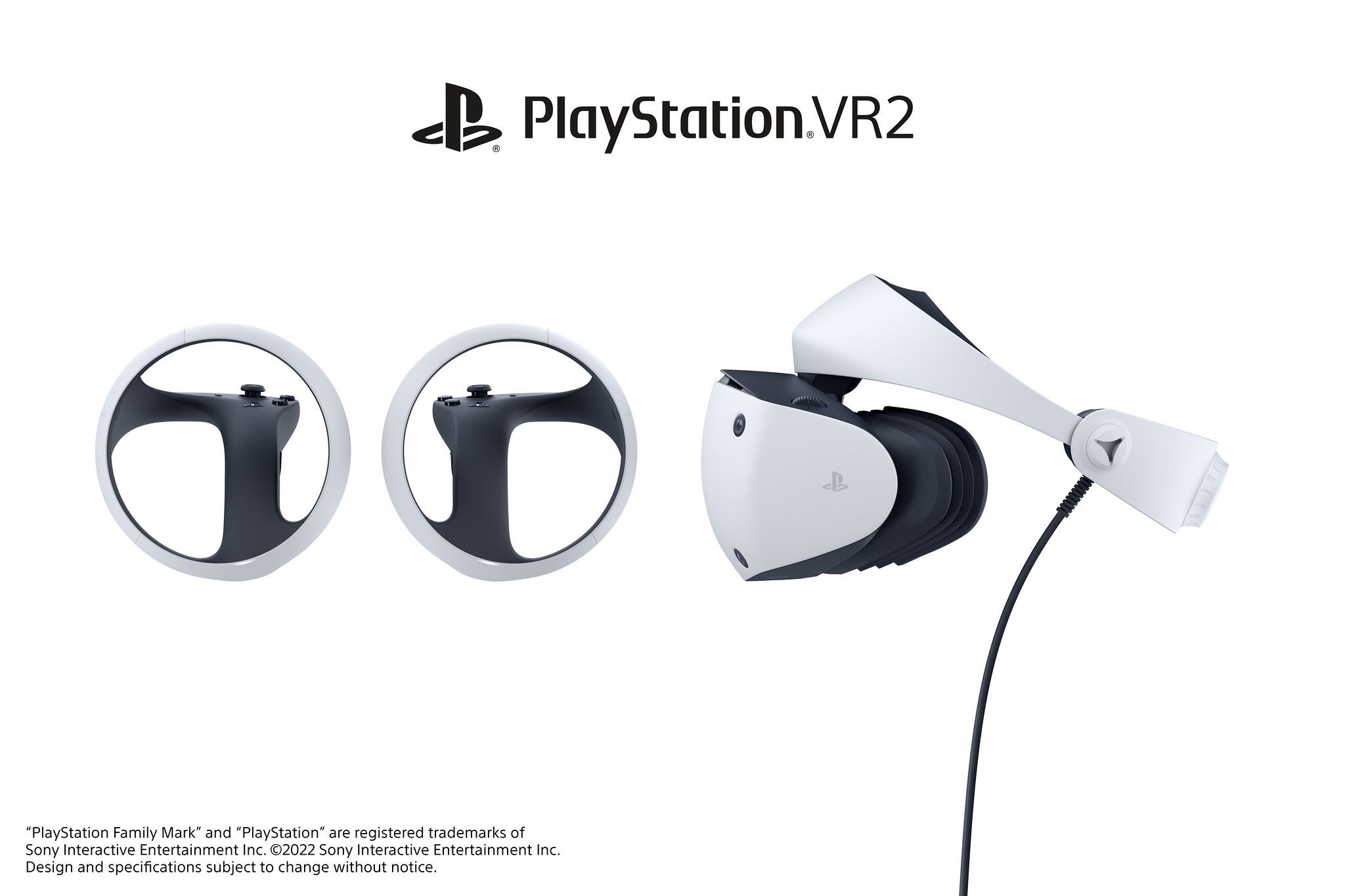 PSVR 2 headset photo with controllers PSVR 2 headset photo with controllers