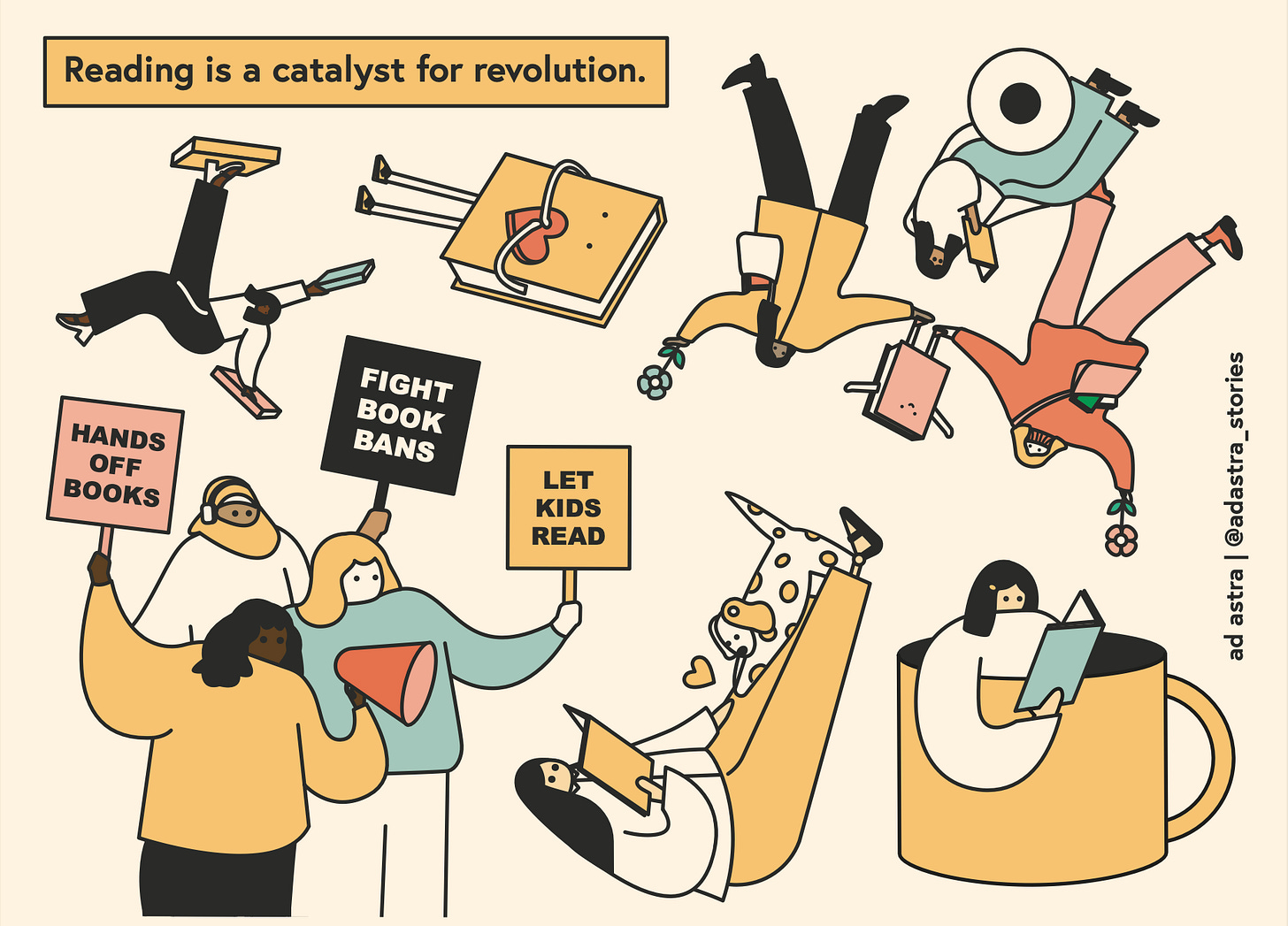 A mocked up sticker sheet showing various readers 