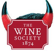 Wine society logo with devil horns Wine society logo with devil horns