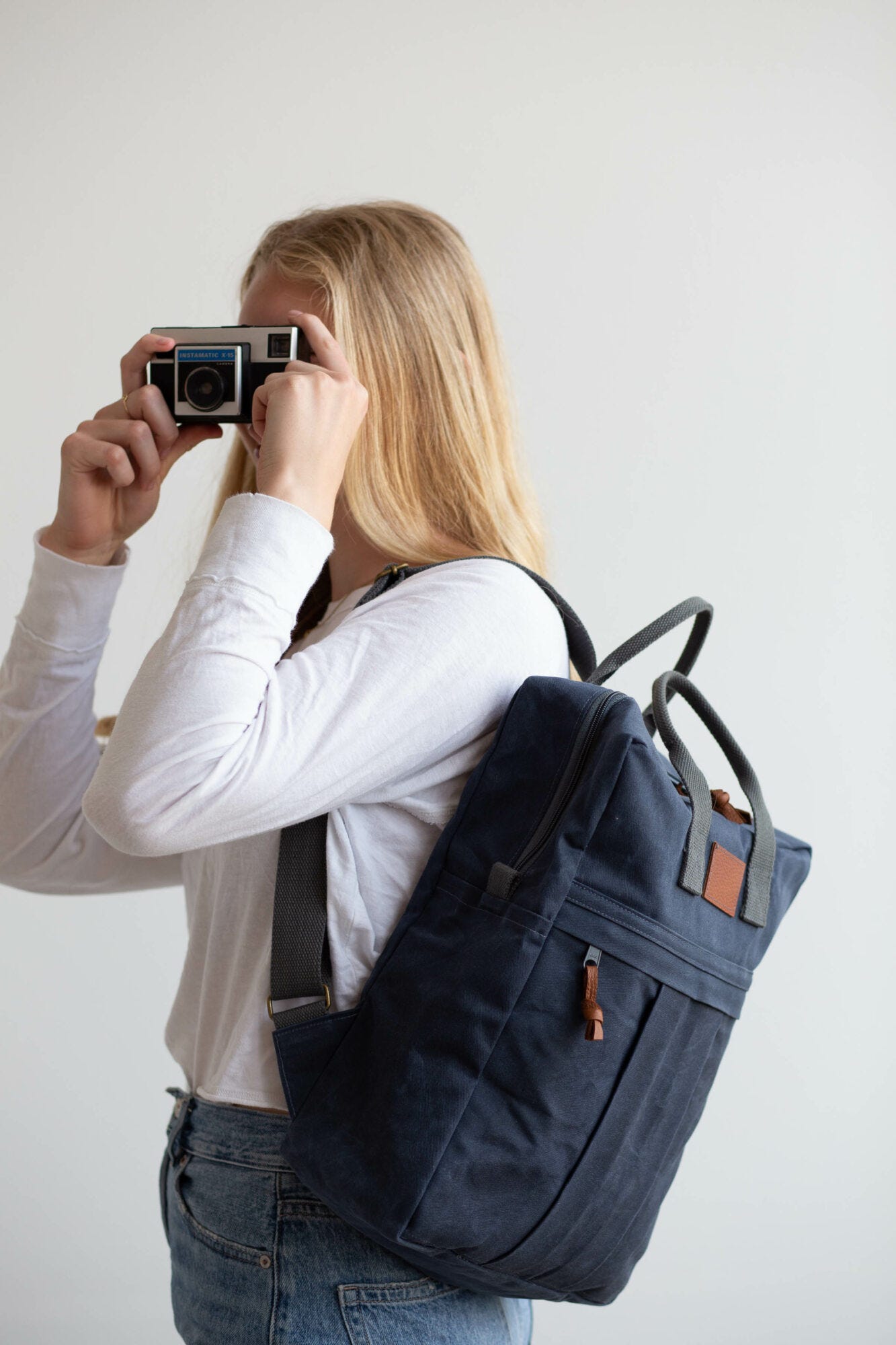 Denim Waxed Twill Making Backpack