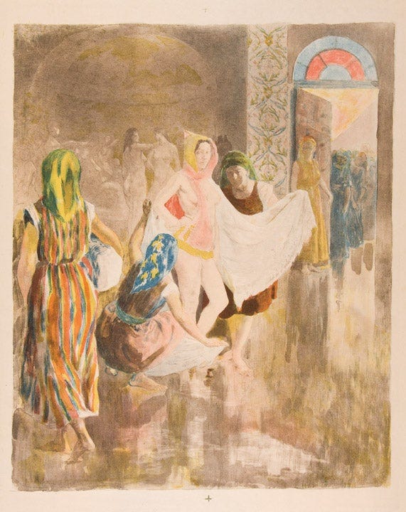Le Bain de la Mariée Juive The Bath of the Jewish Bride by Alexandre LUNOIS  on Donald A. Heald Rare Books