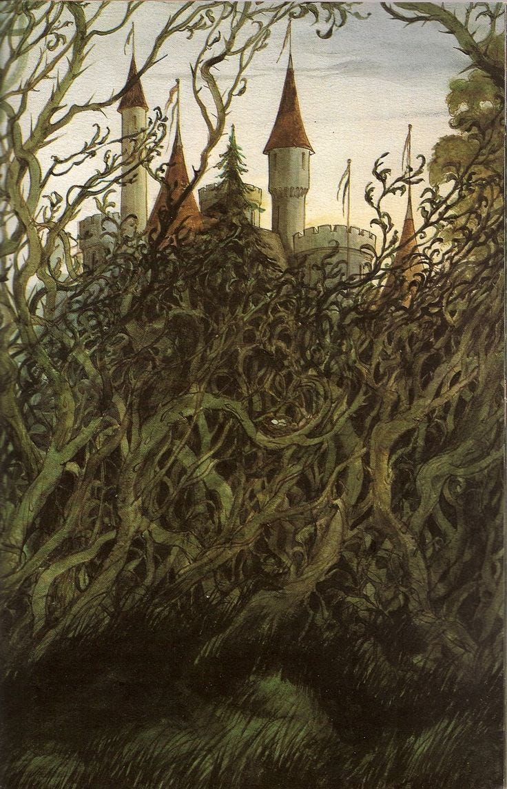 This may contain: an image of a painting with trees in the foreground