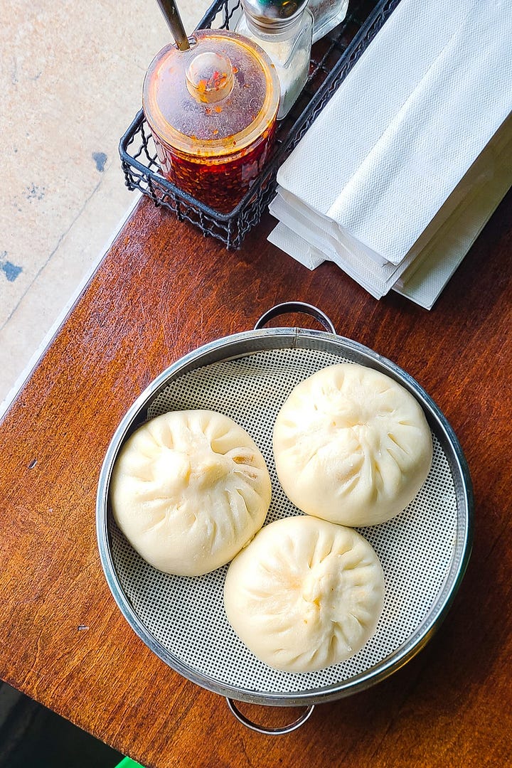 pork filled steamed buns or baozi