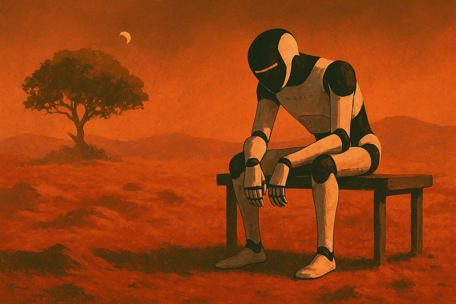 sad optimus bot painting