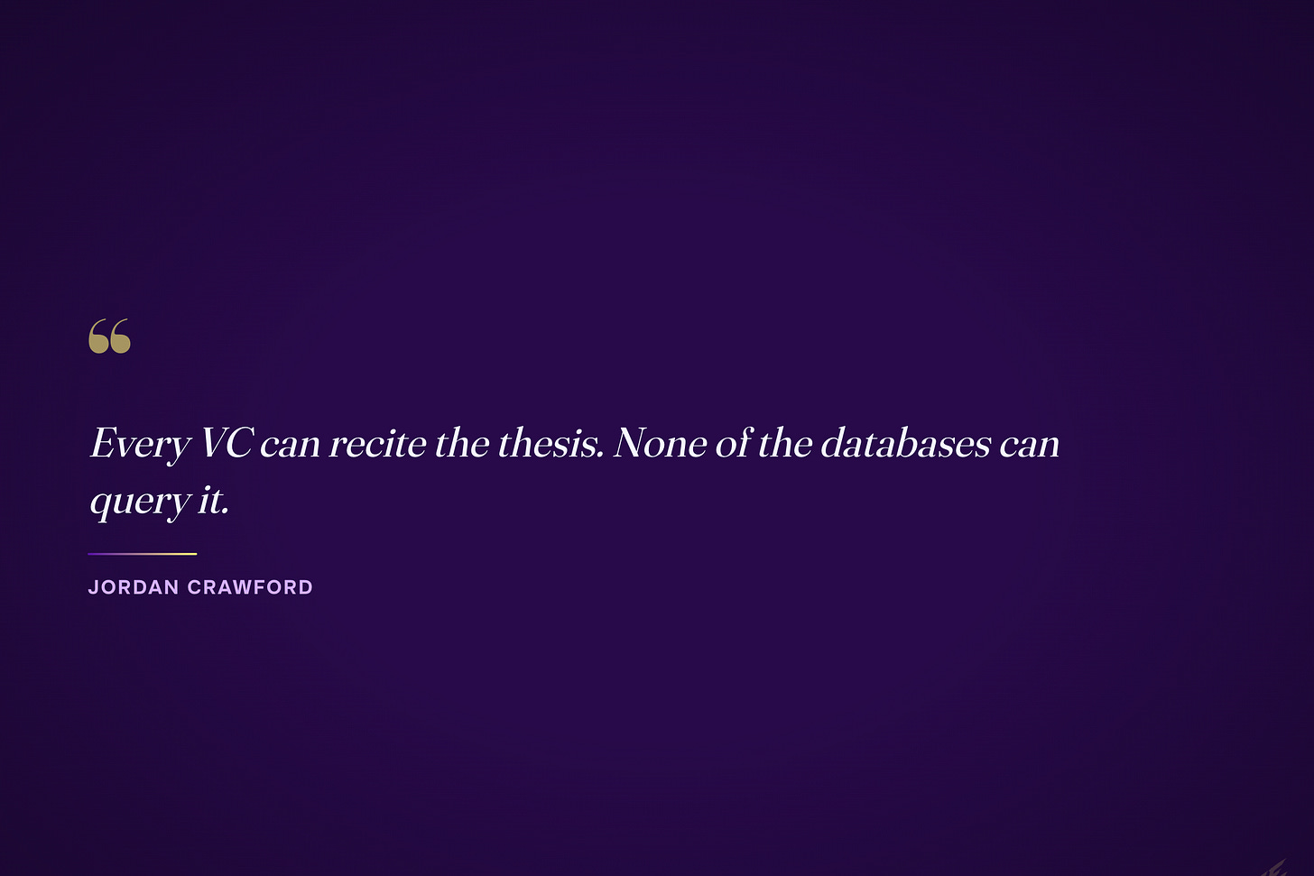 Everyone knows the thesis. Nobody can query it.