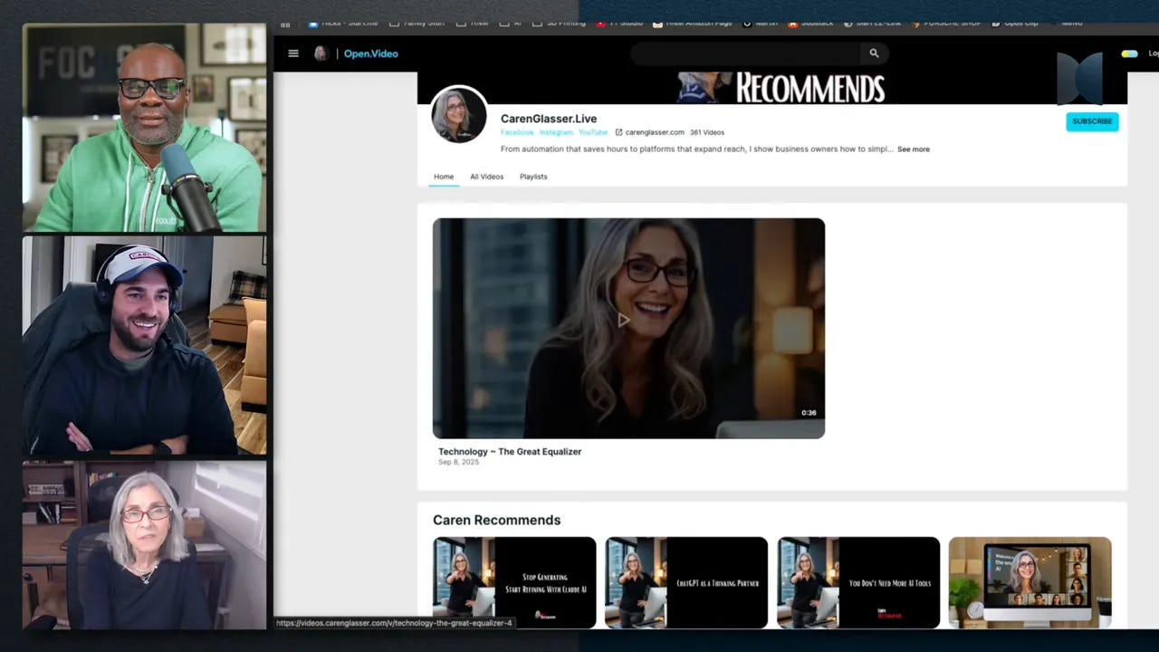 Open Video channel page showing video recommendations and watch experience in the creator hub Open Video channel page showing video recommendations and watch experience in the creator hub