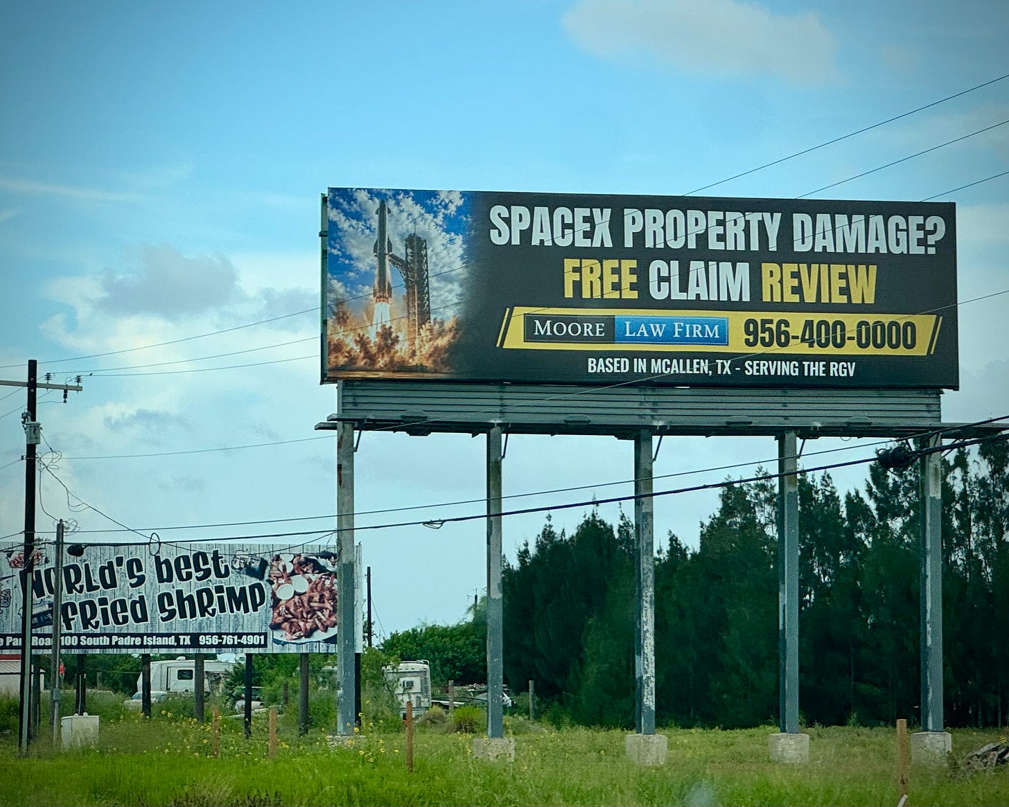 SpaceX property damage lawyer billboard ad SpaceX property damage lawyer billboard ad