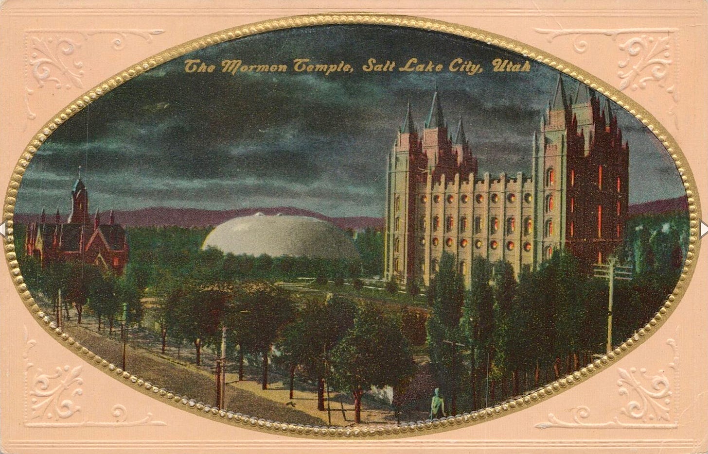 Postcard of the Mormon Temple in Salt Lake City Utah
