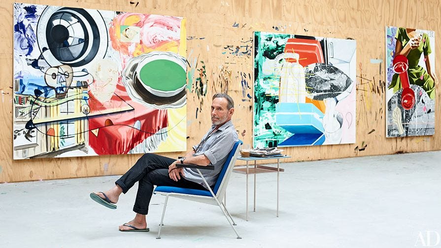 Image may contain Footwear Clothing Apparel Shoe Furniture Chair Human Person David Salle Sitting and Art Image may contain Footwear Clothing Apparel Shoe Furniture Chair Human Person David Salle Sitting and Art