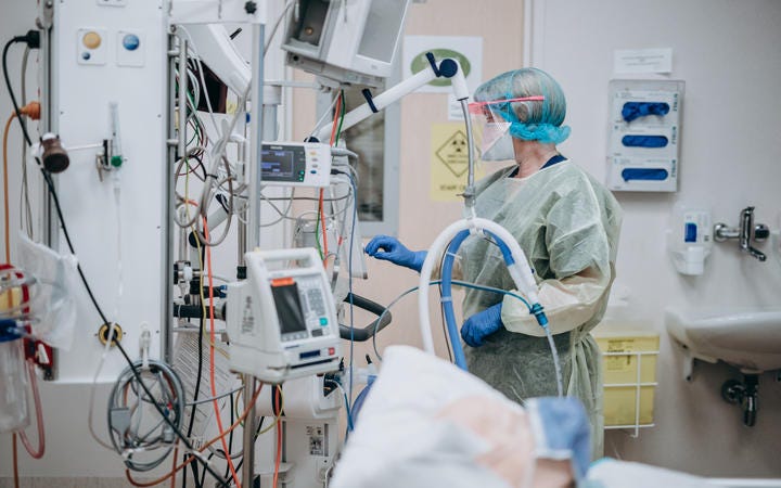 Health workers take part in ICU training for Covid-19 at Hutt Hospital.