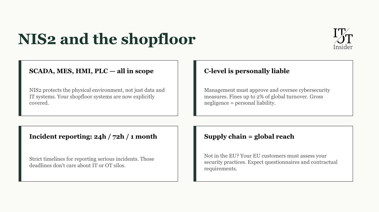 NIS2 and the Shopfloor: Most important takeaways