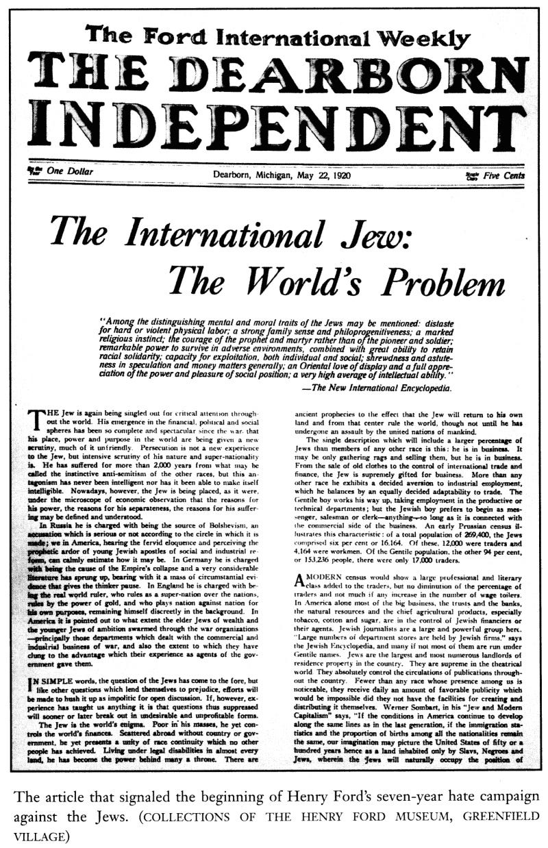 Henry Ford's The International Jew: The World's Problem