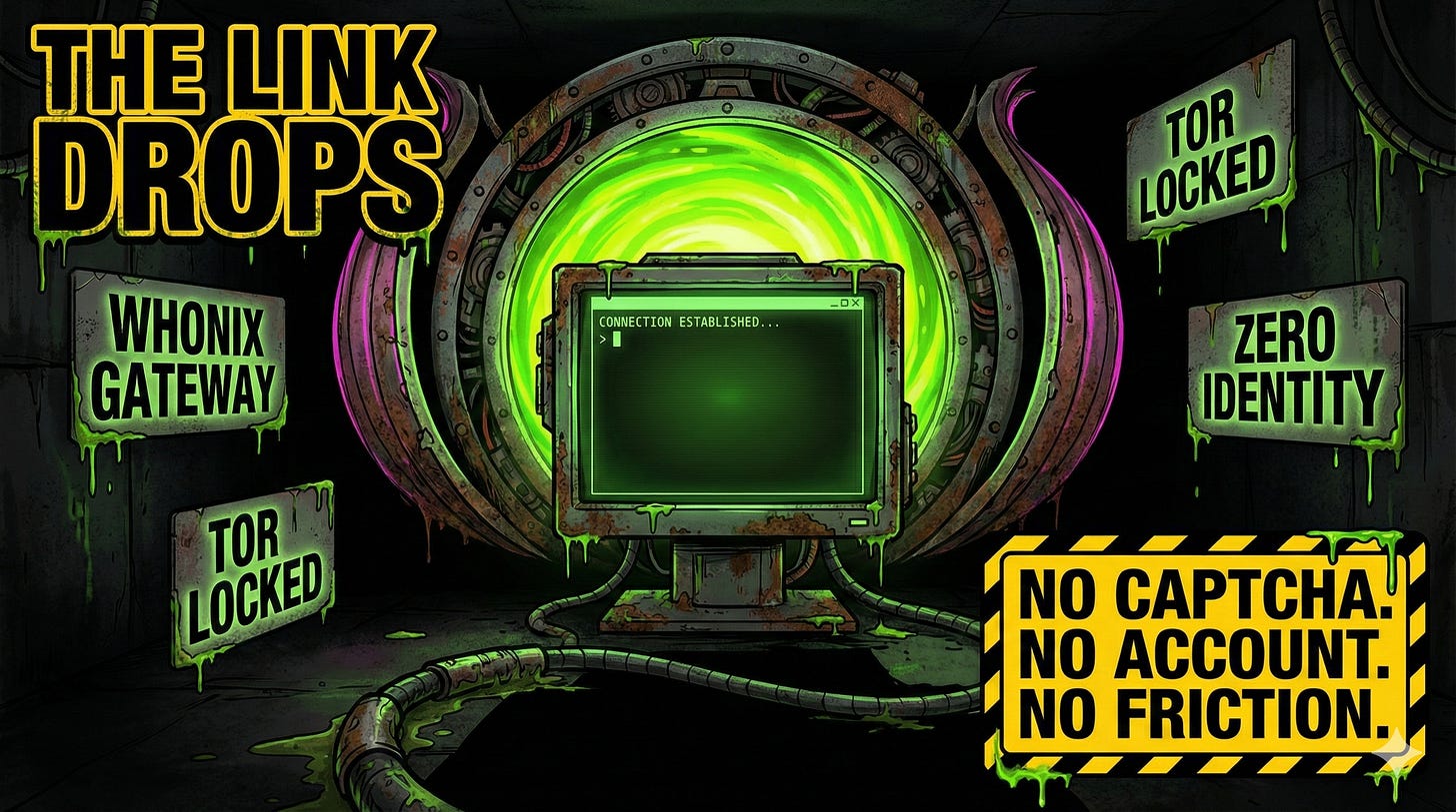 Heavily redacted screenshot of Tor Browser loading a .onion AI chat interface, black bars over URL and details like FBI evidence photo. Heavily redacted screenshot of Tor Browser loading a .onion AI chat interface, black bars over URL and details like FBI evidence photo.